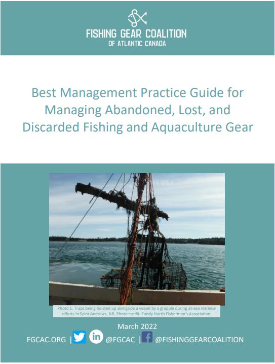 Screenshot of the cover of the document: Best management Practice Guide for Abandoned, Lost, and Discarded Fishing and Aquaculture Gear.